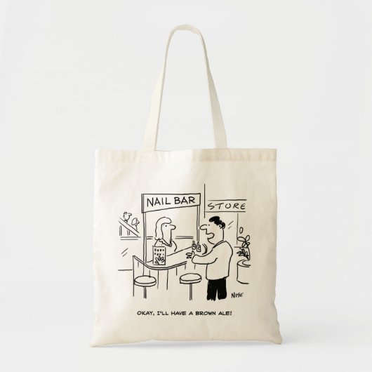 Wat te drinken in een Nail-Bar. Funny Bag Tote Bag (Voorkant)