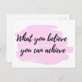 Wat u gelooft kunt bereiken - citeer briefkaart (Voorkant / Achterkant)