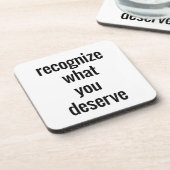 Wat u verdient hard plastic Onderzetter (Linkerzijde)