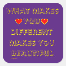 WAT U VERSCHILLEND MAAKT U MOEILIJK VIERKANTE STICKER