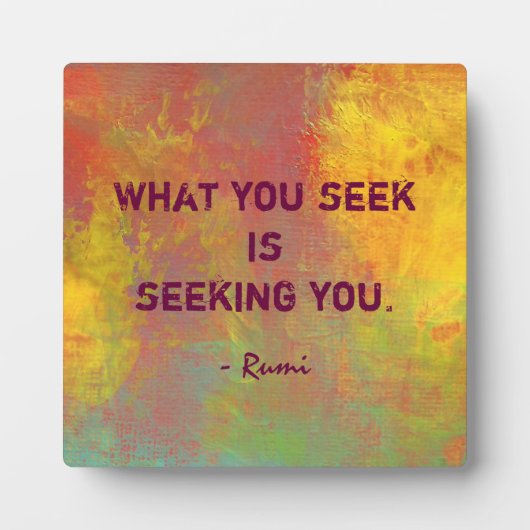 Wat u zoekt Rumi Quote Typografie Fotoplaat (Voorkant)