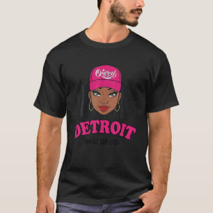 Wat Up Doe 313 Detroit Melanine Zwart Afro Afrikaa T-shirt