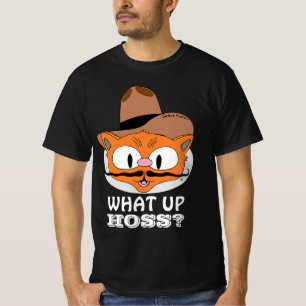 Wat Up Hoss? Cartoon Snorharer Kat Señor Gato™ T-shirt