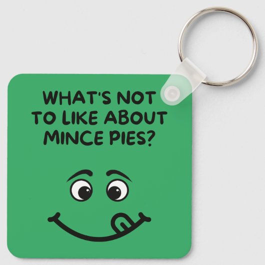 "wat valt er niet te leuk aan gehakt taarten? sleutelhanger (Achterkant)