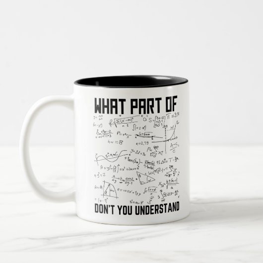 Wat voor deel van begrijp je niet? tweekleurige koffiemok (Links)