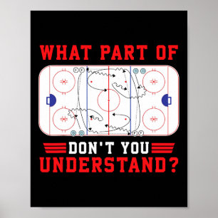 Wat voor deel van de Hockey begrijp je Hockey niet Poster