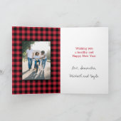 Wat voor een jaar 2 foto-kerstrood buffel feestdagen kaart (Binnen)