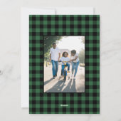 Wat voor een jaar 2 foto met kerstgroen buffel feestdagenkaart (Achterkant)