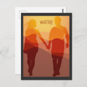 Wat voor eeuwig romantisch koppel handen vasthoudt briefkaart (Voorkant / Achterkant)