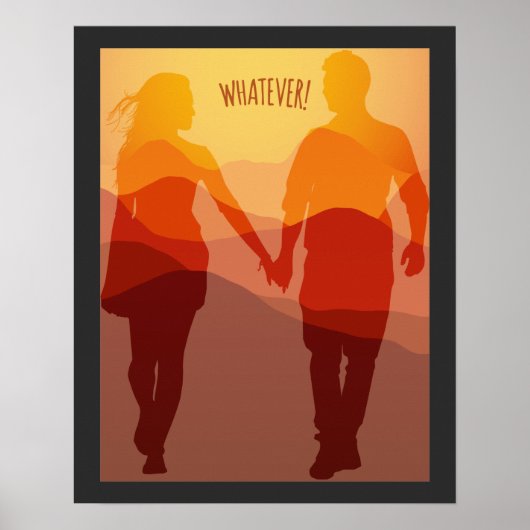 Wat voor eeuwig romantisch koppel handen vasthoudt poster (Voorkant)