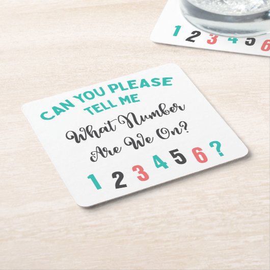Wat voor nummer hebben we? kartonnen onderzetters (Schuin)