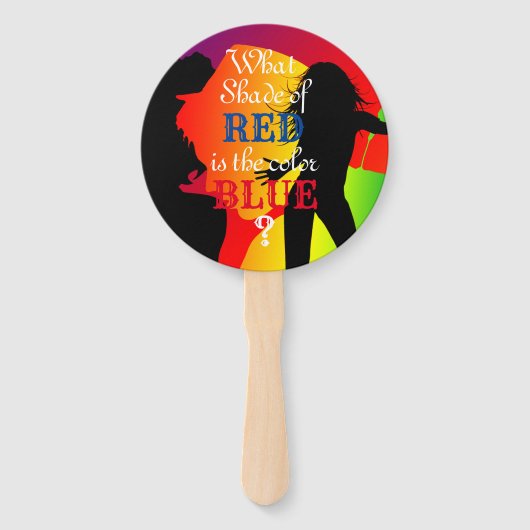 Wat voor soort rood is Blauw? Handwaaier (Voorkant)