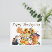 Wat voor Turkije? Innocent Cats, Happy Thanksgivin Briefkaart (Staand voorkant)