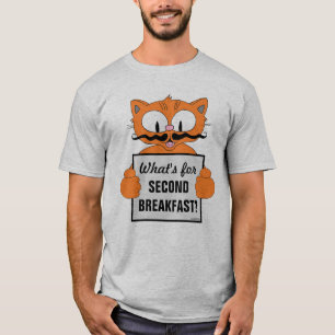 Wat voor tweede ontbijt? Cartoon Cat grappig T-shirt