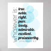 Wat waar is, nobel, toch, Filippijnen 4:8 Poster (Voorkant)