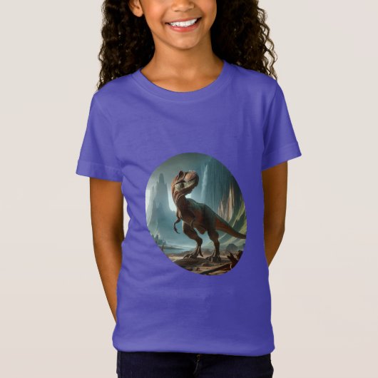 "Wat was dat lawaai?" Dino Girl's T-shirt (Voorkant)