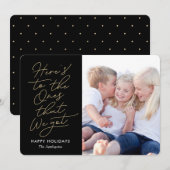 Wat We Hebben BEWERKBARE KLEUR Kerst Foto Kaart (Voorkant / Achterkant)