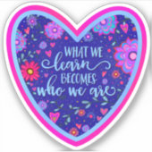 Wat we leren Leuke Aanmoediging Blauwe Inspirivity Sticker (Voorkant)