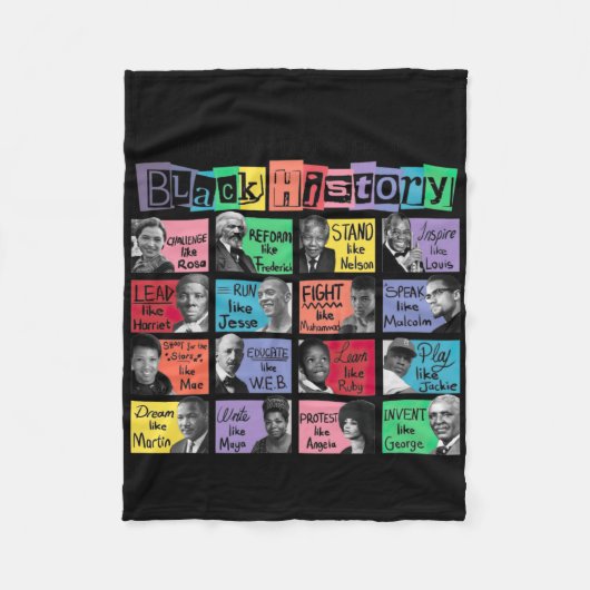 Wat we leren van Black History Sticker Fleece Deken (Voorkant)