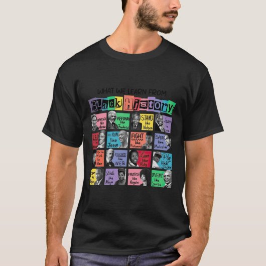 Wat we leren van Black History Sticker T-shirt (Voorkant)