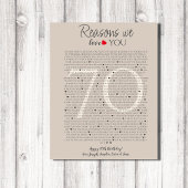 Wat we leuk vinden aan jou 70, 60, 50, poster