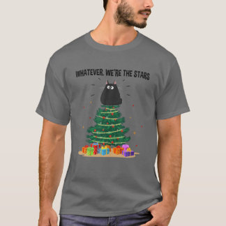 Wat we ook zijn de sterren grappige kerstboom t-shirt