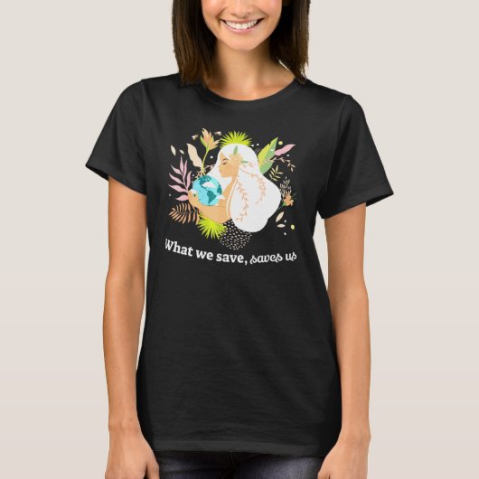 Wat we redden redt ons Moeder Aarde T-shirt met Bi (Voorkant)