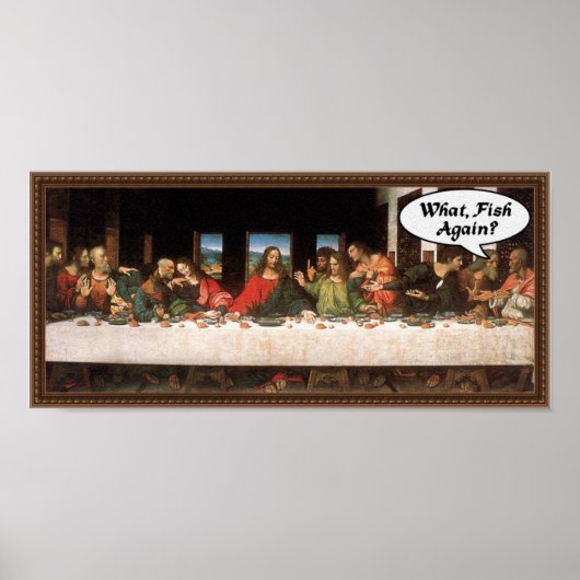 Wat, weer vis? - Funny last Supper Holiday Meal Poster (Voorkant)