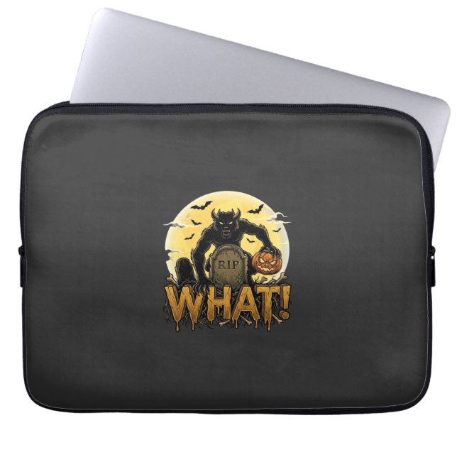 Wat weerwolf pompoen grafsteen volle maan laptop sleeve (Voorkant)