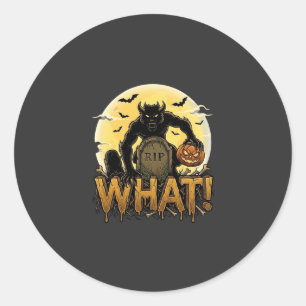 Wat weerwolf pompoen grafsteen volle maan ronde sticker