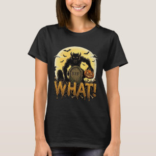 Wat weerwolf pompoen grafsteen volle maan t-shirt