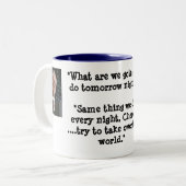 Wat wil je morgen doen? tweekleurige koffiemok (Voorkant links)