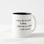 Wat willen we? Koffie! Mok (Voorkant rechts)