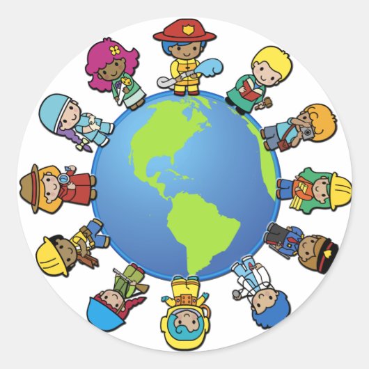 Wat wilt u zijn (wanneer u opgroeit)? ronde sticker (Voorkant)