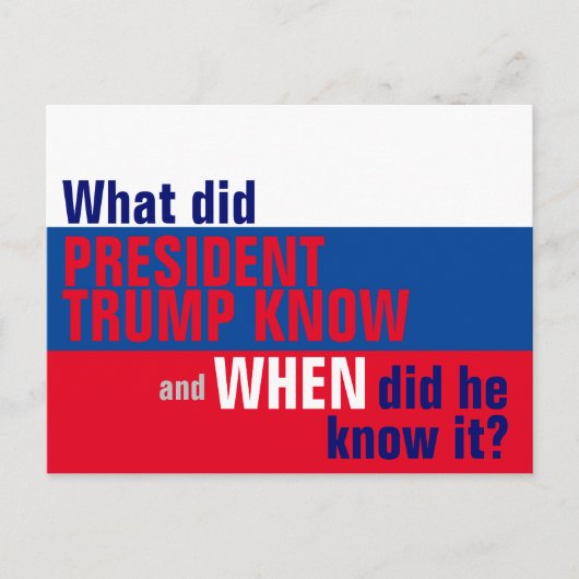 Wat wist Trump en wanneer wist hij de vlag? Briefkaart (Voorkant)