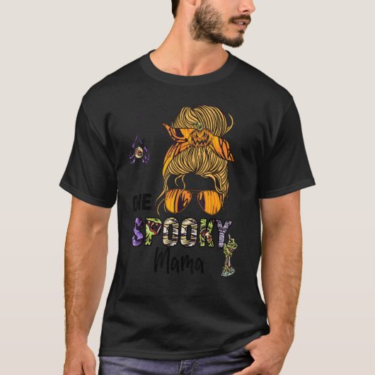 WAT Witchy Mama Skull Witch Groovy One Spooky T-shirt (Voorkant)