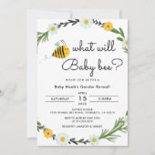 Wat wordt baby Bee Baby Shower Geslacht Reveal Kaart (Voorkant)