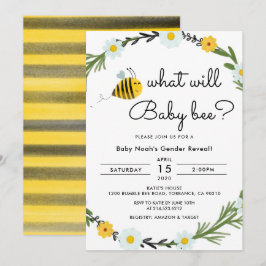 Wat wordt baby Bee Baby Shower Geslacht Reveal Kaart