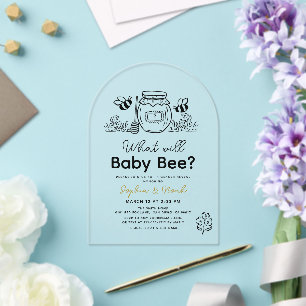 Wat wordt Baby Bee Hand-getekende Honey Geslacht R Acryl Uitnodigingen
