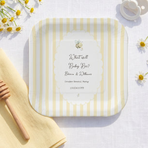 Wat wordt Baby Bee? Preppy Geel Geslacht Onthulli Papieren Bordje