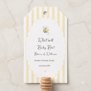  Wat wordt Baby Bee? Preppy Gele Geslachtsreveal  Cadeaulabel