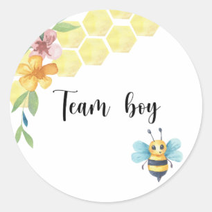 Wat wordt baby bee team boy ronde sticker