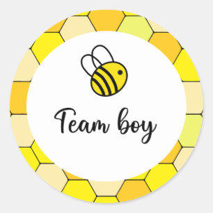 Wat wordt baby bee team boy ronde sticker