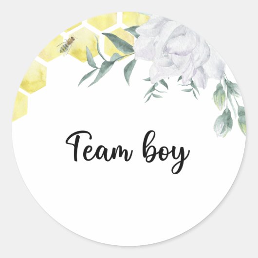 Wat wordt baby bee team boy ronde sticker (Voorkant)