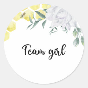 Wat wordt baby bee team girl ronde sticker
