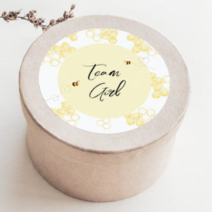 Wat wordt baby bee team meisje ronde sticker