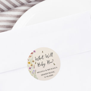 Wat wordt de geslachtsaankondiging van Baby Bee Ronde Sticker