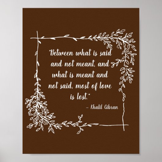 Wat wordt er gezegd en wat betekent Khalil Gibran  Poster (Voorkant)