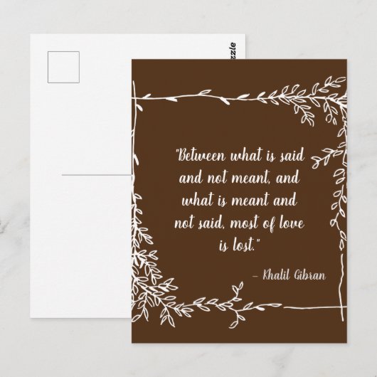Wat wordt er gezegd en wat is Meant Khalil Gibran  Briefkaart (Voorkant / Achterkant)