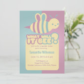 Wat wordt het? Baby Shower-uitnodigingen Kaart (Staand voorkant)